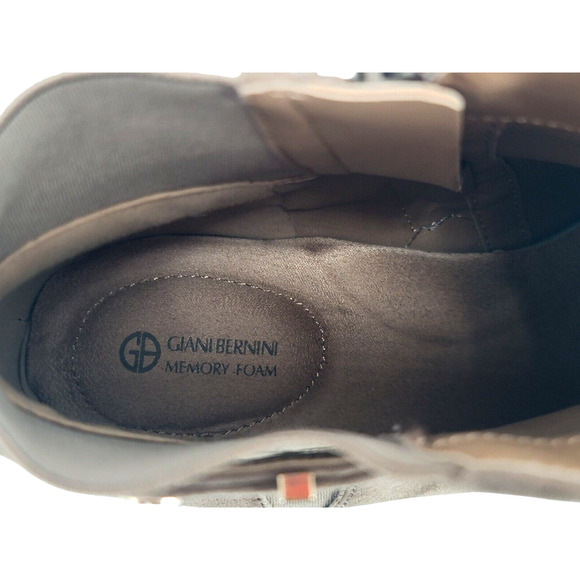 Giani Bernini Taupe Suede Boots Size 9.5M | Ankle Booties Wedge Heel & Zipper - Picture 7 of 9